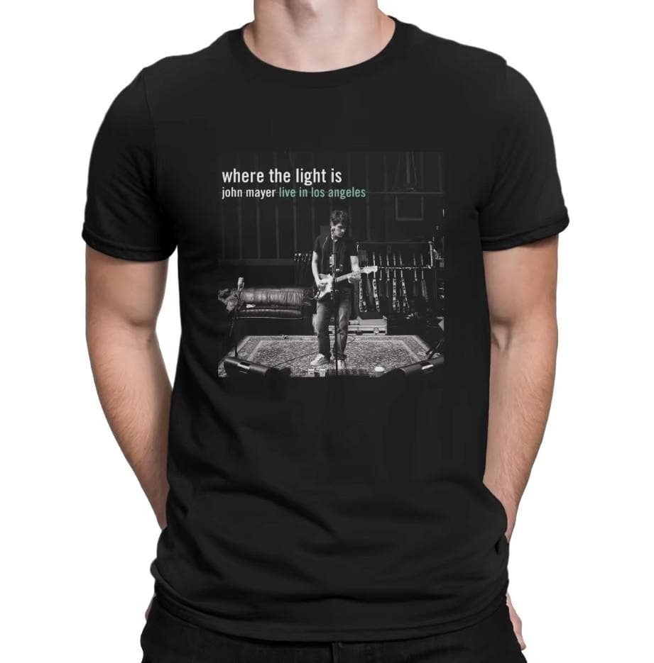 John Mayer Where the Light Is Camiseta Blanca y Negra talla S5XL Camiseta Unisex cm