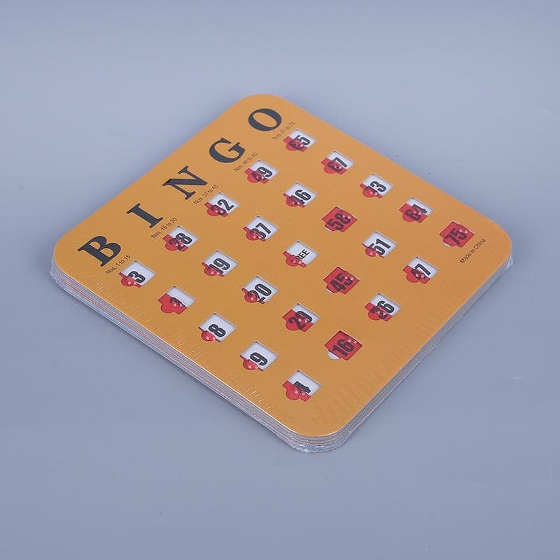 5 Piezas Cartón de Juego de Bingo Fácil de Leer con Ventanas Deslizantes Reutilizable Juego de Habilidad de Pensamiento Lógico Juego de Mesa de