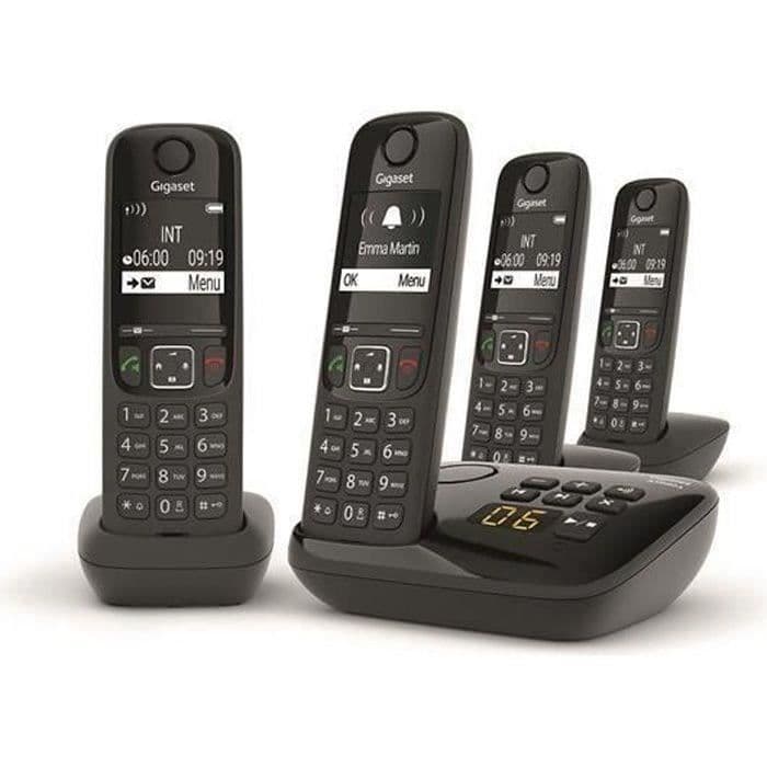 GIGASET Teléfono Fijo AS690 A Quattro Negro