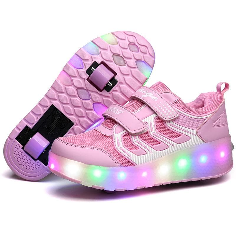 Zapatos de Escape para Niños Patines de Ruedas para Adolescentes Patines de Ruedas Dobles con Luz de Carga Patines de Polea Voladora Zapatos