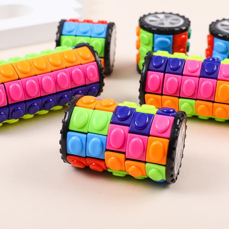 Cubo de Rubik giratorio 3D creativo con torre de rompecabezas, juguete de descompresión, rompecabezas para niños, juguete Montessori para padres e