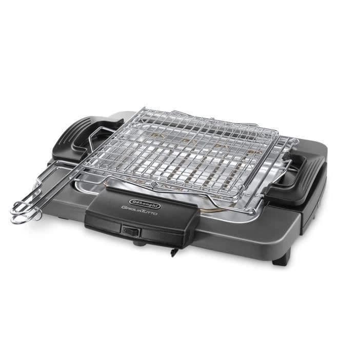 Barbacoa eléctrica DELONGHI BQ60.X - Doble grill - 1.900 W - Bandeja de aluminio extraíble
