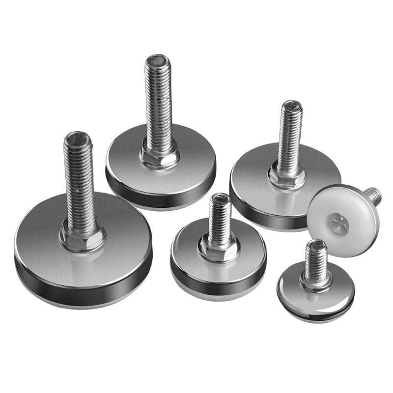 Patas de muebles ajustables de acero inoxidable Niveladores de base de nailon, para sofá, mesa, silla, gabinete, banco de trabajo de pies niveladores