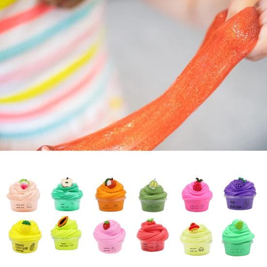 60ml Regalo Ideal Portátil Confiable No pegajoso Descompresión Fruta Cereza Slime Silme Barro