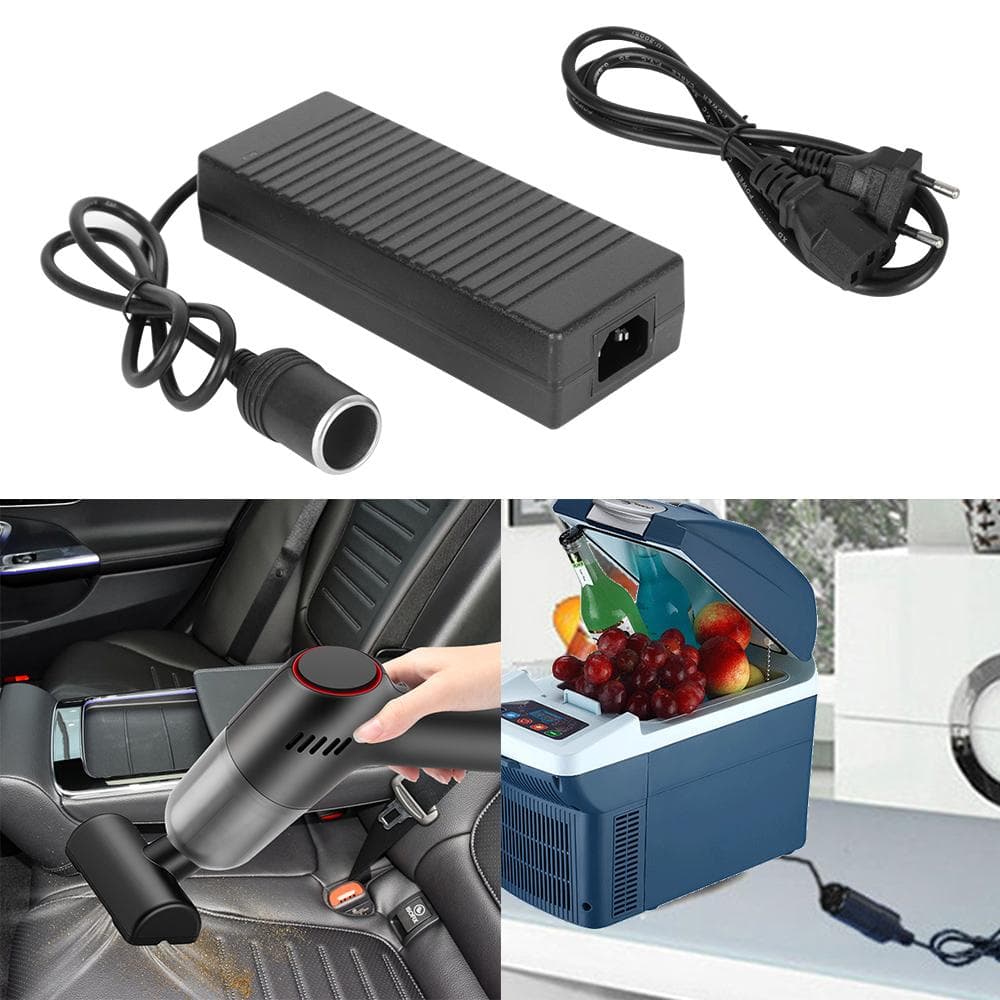 Adaptador de corriente para coche, convertidor de CA/CC de 110 V/220 V a 12 V, 15 A, para bomba de inflado, aspiradora y refrigerador de coche