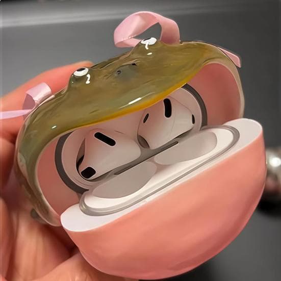 Estuche Yousheng Ugly Bow Frog para auriculares AirPods 1/2/3/4/Pro 1/2/3, compatible con Bluetooth, funda de carga para auriculares inalámbricos,