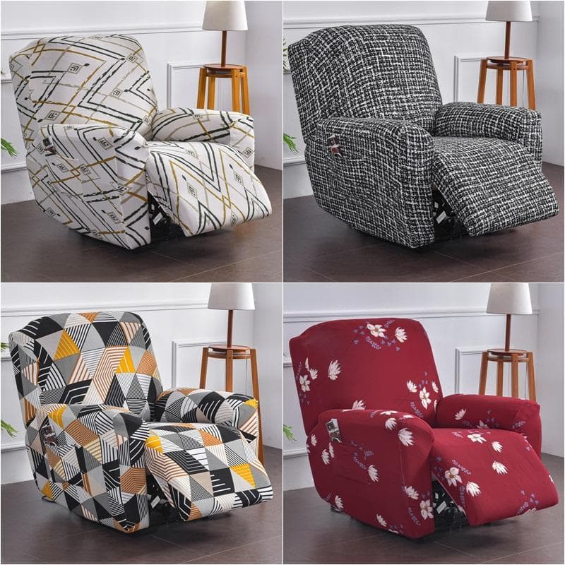 Funda de sofá reclinable geométrica con estampado de leopardo, elástica, de licra, para sillón, para relajarse y descansar, protector de muebles