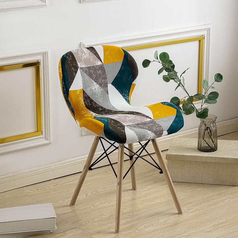 Funda de Silla Estampada Moderna Simple Cuatro Estaciones Hogar Elástica Curva Funda de Silla Mariposa Producto Terminado