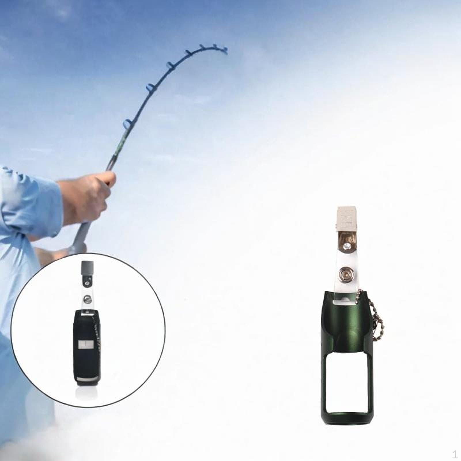 Portabotellas para Pesca con Mosca, Accesorio para Pescadores Principiantes, Se Sujeta al Chaleco, Práctico negro