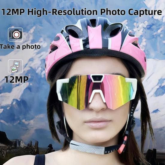 Gafas POV 4K Gafas de Sol Inteligentes de Béisbol con Cámara Fotos Audios Grabación de Videos Ligeras Hombres Mujeres Cámara Gafas Wearables cm