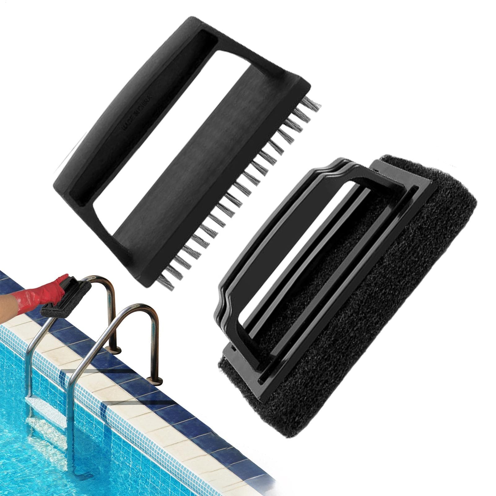 Cepillo Limpiador de Paredes de Piscina Limpiador de Línea de Agua Limpieza Piscina Aguas Termales Piscina Spa Tina Accesorio Cepillo de Esponja