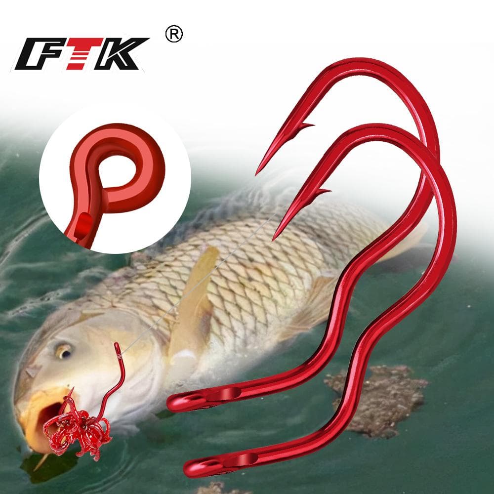 Nueva invención, tamaño 6 #-13 #12 unids/pack, anzuelos de pesca de acero rico en carbono, anzuelos autorreversivos con púas afiladas para pesca de