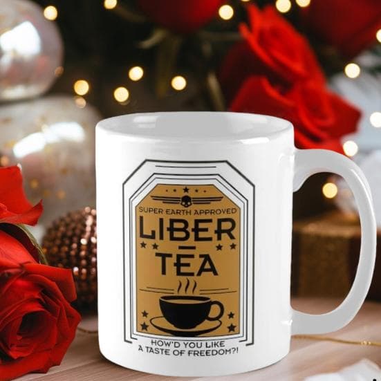 Taza de cerámica para Helldivers 2, apta para microondas y lavavajillas, 11 oz, taza Liber-Tea, té, café, bebidas, café divertido