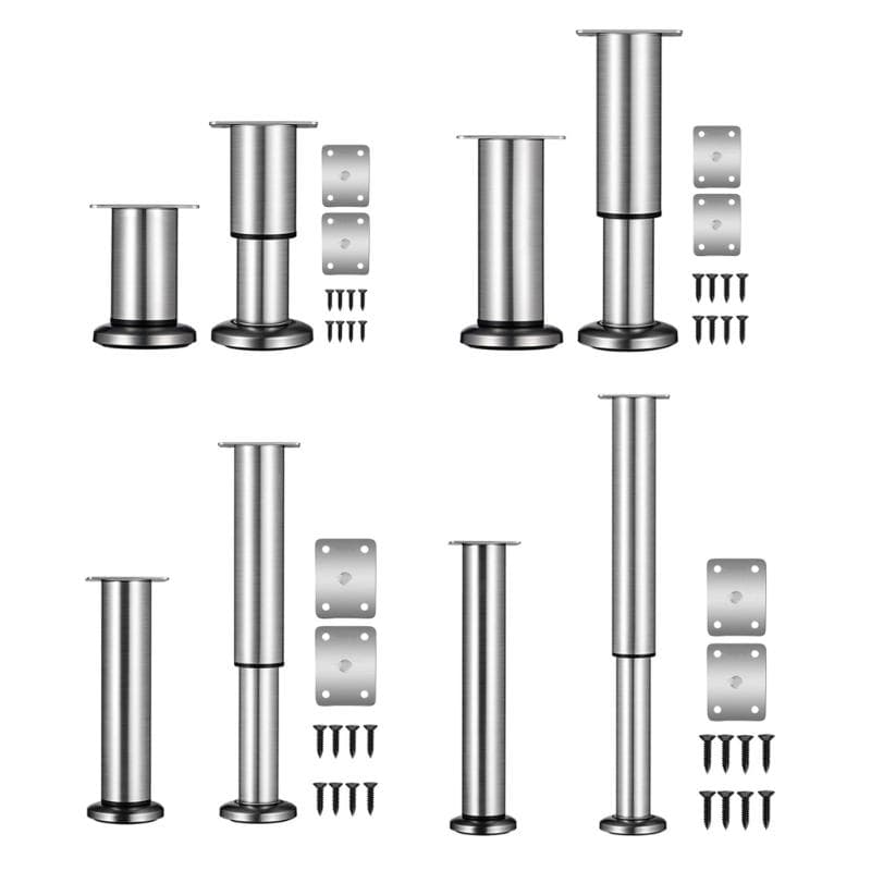 Patas Redondas Ajustables para Muebles 15 cm Acero Capacidad de Carga 250 kg Base Antideslizante para Cama Sofá Mesa
