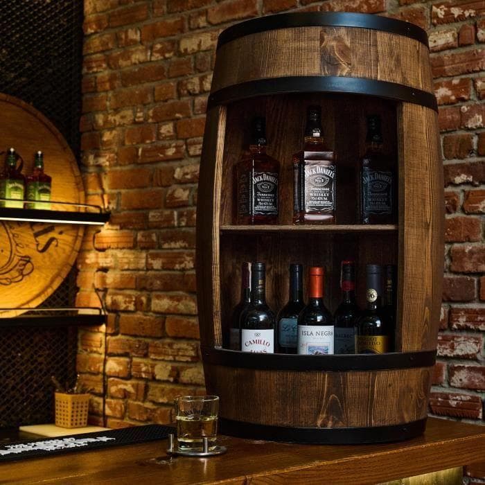 Casier à vin - Creative Cooper - Tonneau en bois - Pin, casier à alcool, 80x50 cm, Wenge wenge