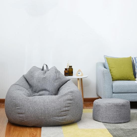 Funda para Puf sin Relleno Funda Removible para Silla Puf Lavable Color Sólido Funda para Sofá para Dormitorio Sala de Estar Silla Puf beige