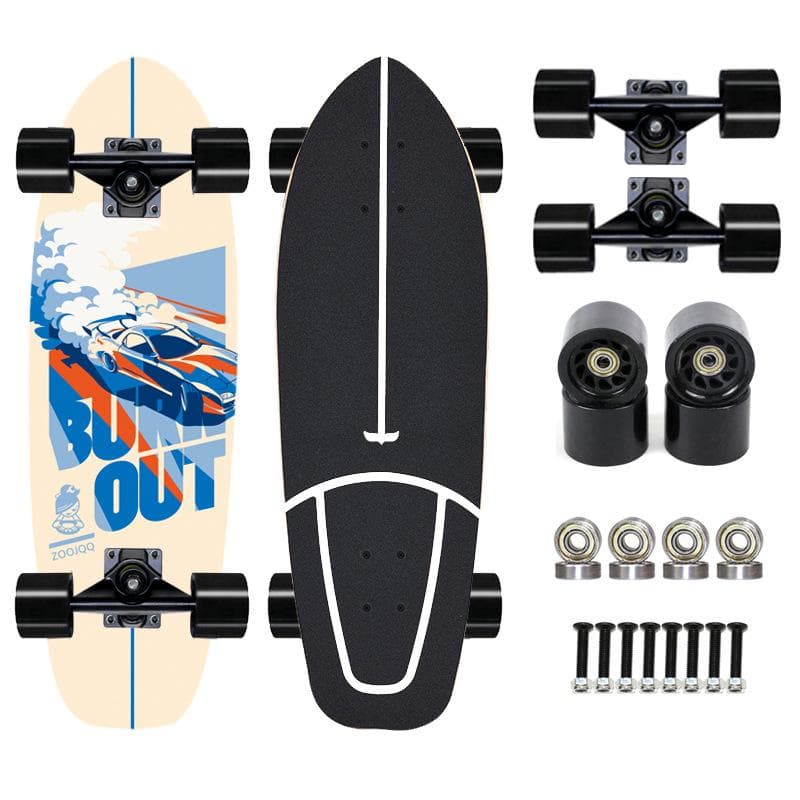 Tabla de arce tailandés Big Fish, patineta individual volcada hacia arriba, tabla para caminar, tabla de surf terrestre, tabla de calle con cepillo,