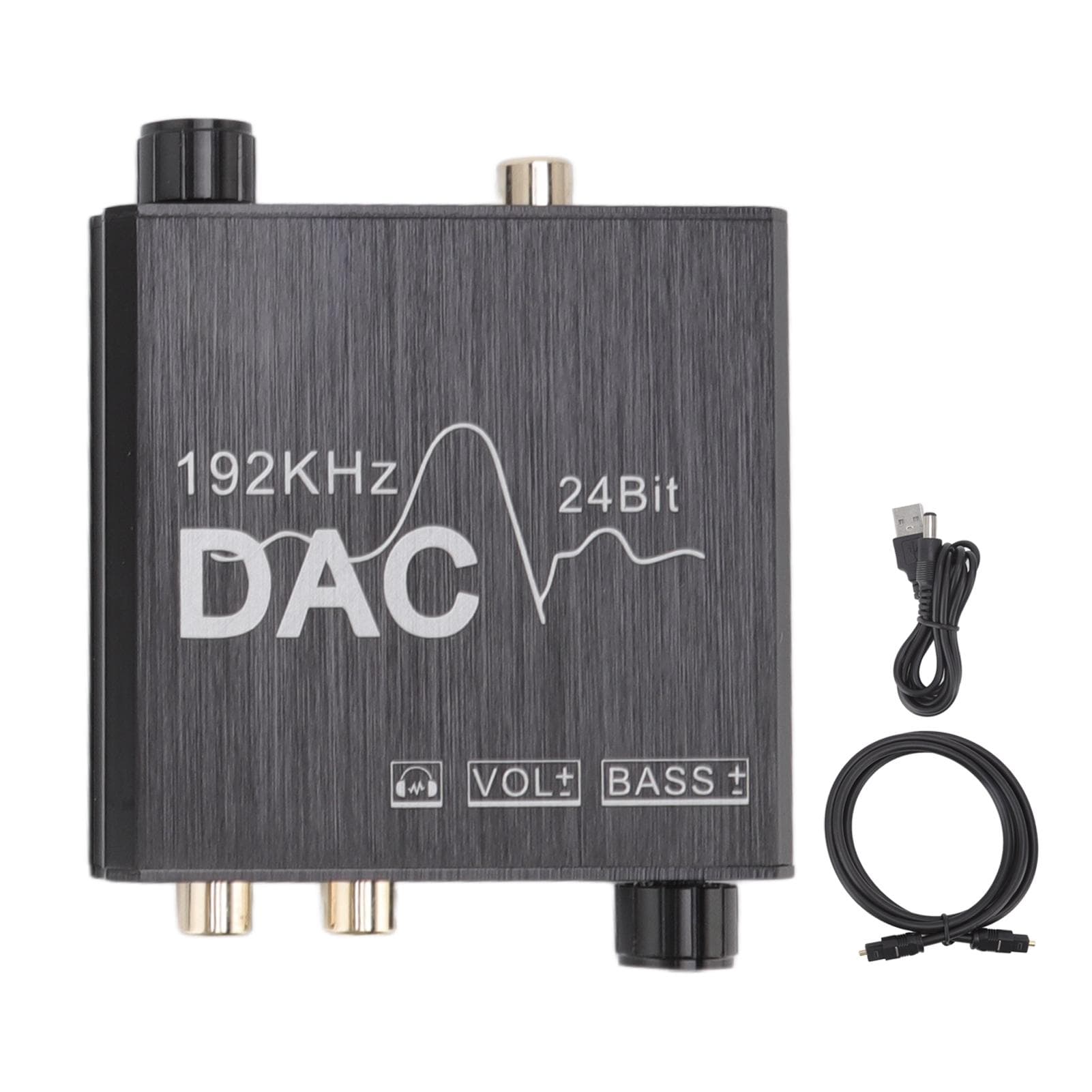 Convertidor de sonido digital a analógico de 192 KHz, aleación de aluminio, convertidor DAC Plug and Play ajustable para