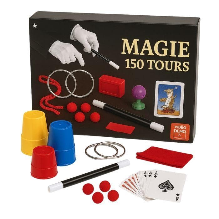 Caja de Magia Completa - SHOP-STORY - 150 Trucos - Accesorios Incluidos - A partir de 6 Años - Vídeos de Instrucción