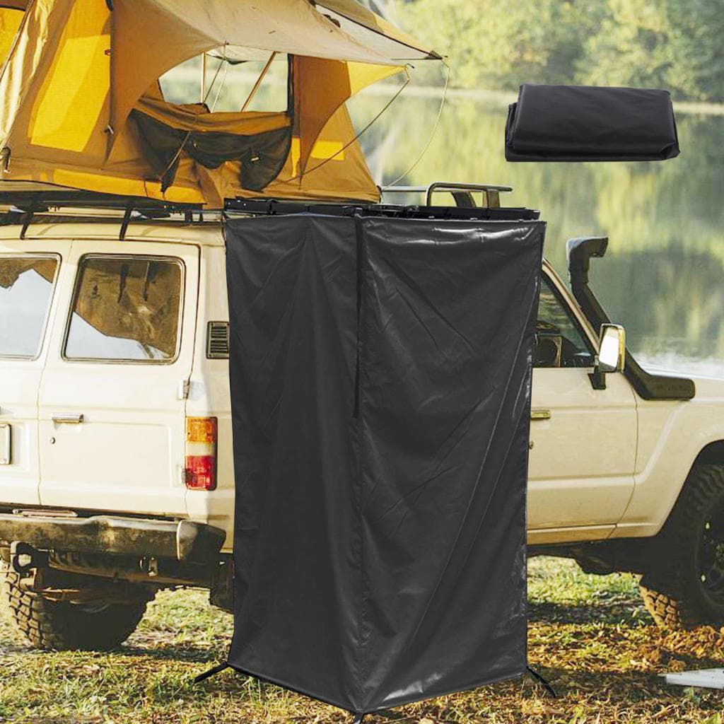 Tienda de Ducha para Camping para Lado del Vehículo con Espacio para Cambiarse negro