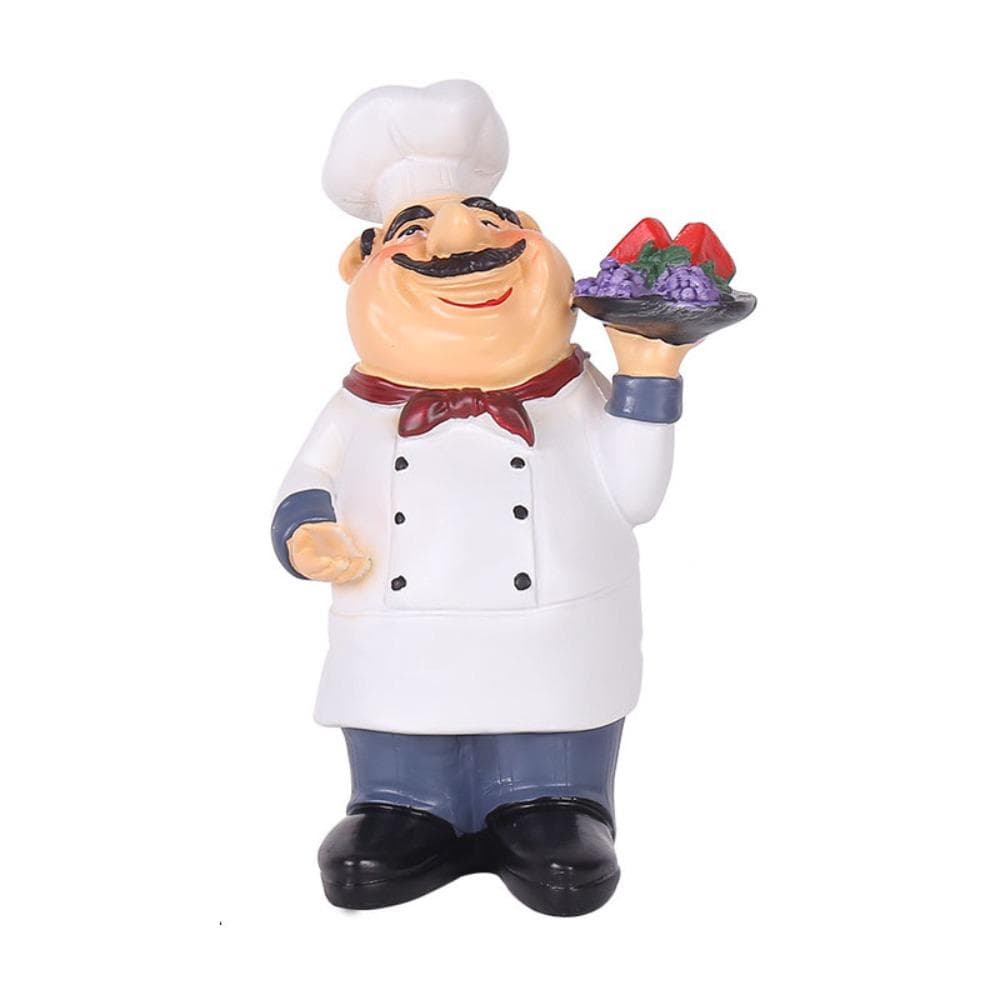 Artesanía Rústica Panadería Chef Resina Estatua Modelo Simulado Granja Tienda de Pasteles Decoración Exhibición Muñeca Divertida Chef Figuras de