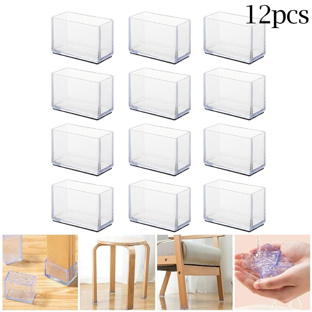 Protector Cubierta Patas Silla Suelo Transparente Pies Kit Muebles Cubierta de Pierna Antideslizante