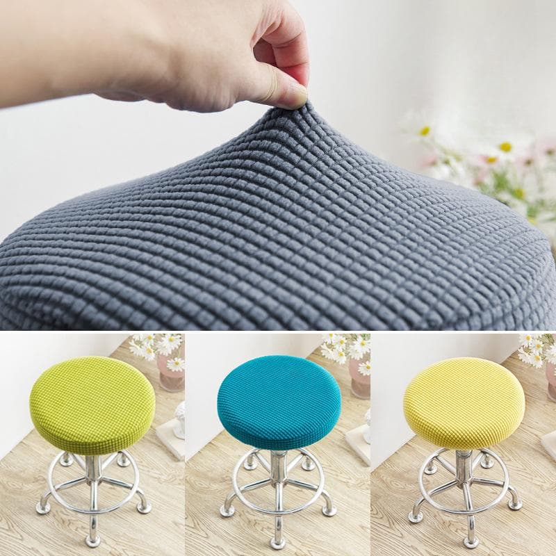 Funda para silla de taburete redonda, protección de 360° para el hogar, funda protectora para asiento de taburete de silla giratoria