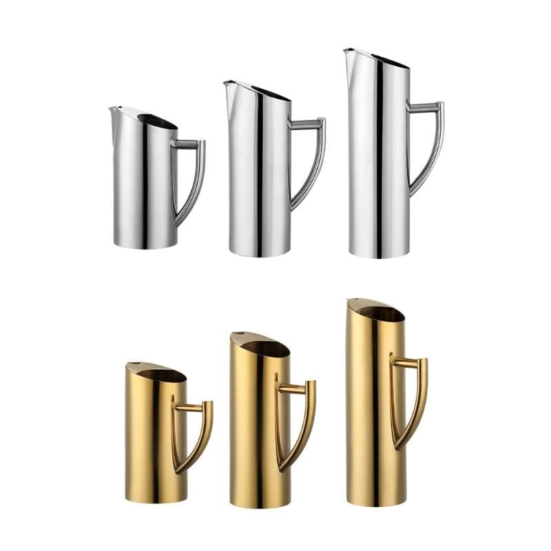 Hervidores de Agua Grandes Hervidores Fríos Recipiente para Jugos Vaso de Agua Textura de Acero Inoxidable Vajilla Cubo para Cualquier Ocasión plata