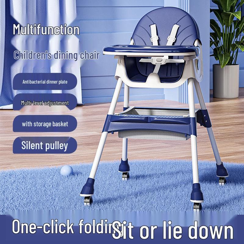 Silla Alta Multifuncional Plegable para Bebé: Silla Portátil, Mecedora y de Comedor para Niños en Crecimiento