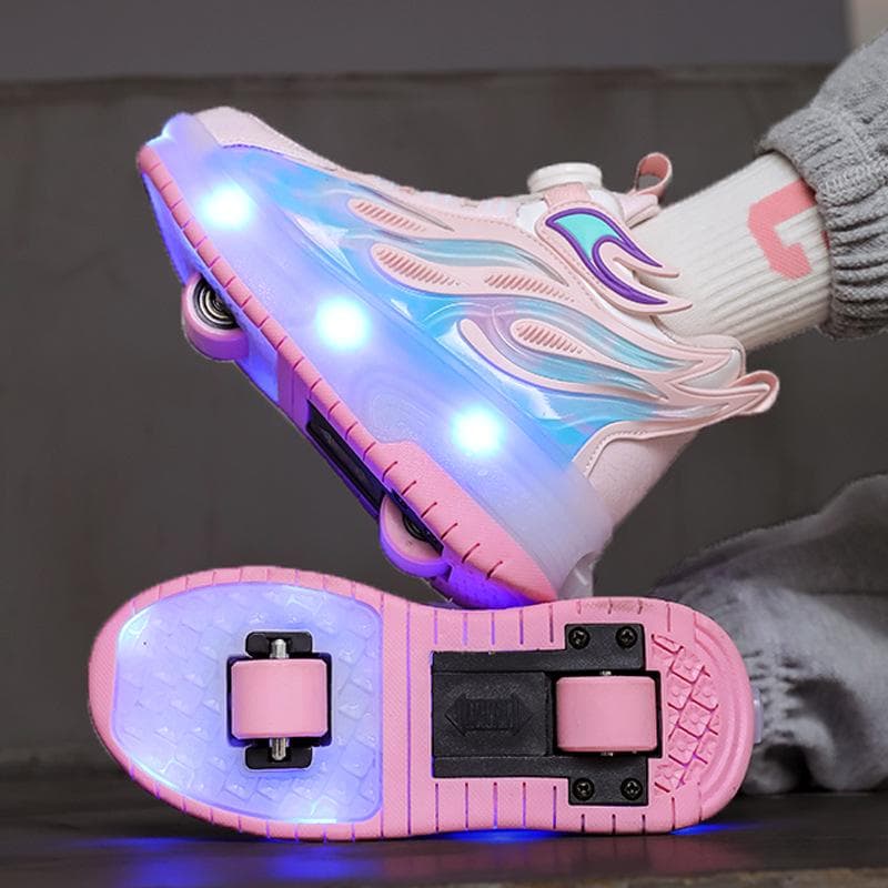 Zapatos de patines de doble rueda para niños de moda - Nuevos zapatos de patinaje desmontables para niños y niñas