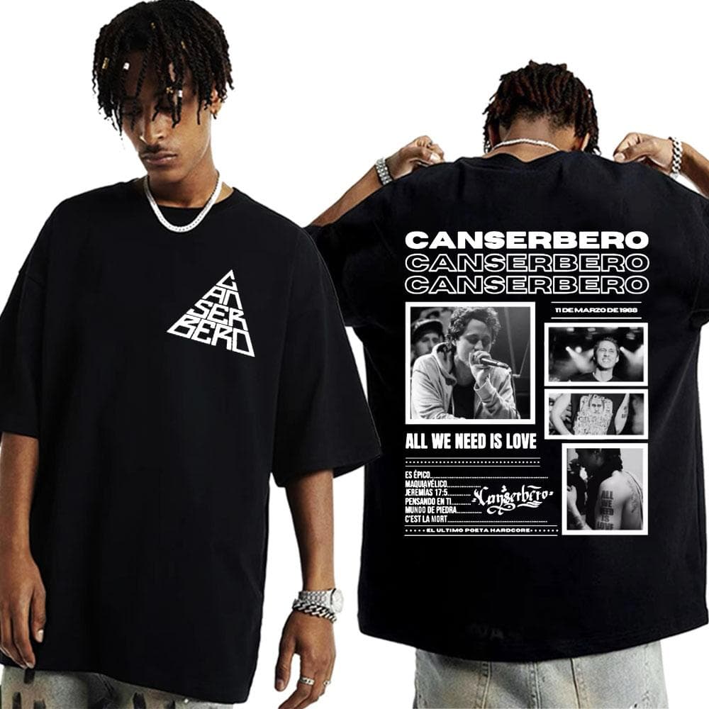 Canserbero Todo Lo Que Necesitamos Es Amor Álbum 2025 Gira 100% Algodón Camisetas Hombres Mujeres Harajuku Vintage Camiseta Oversize Alta Calidad