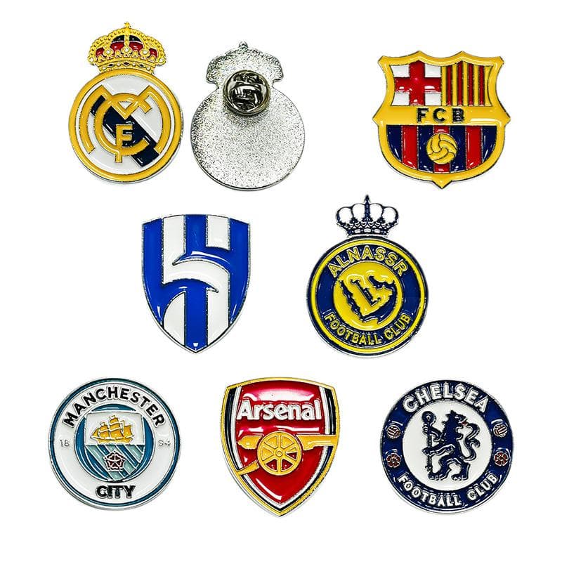 Insignia de Equipo de Fútbol de Aleación de Zinc Broche de Pin Metálico Regalo Decorativo