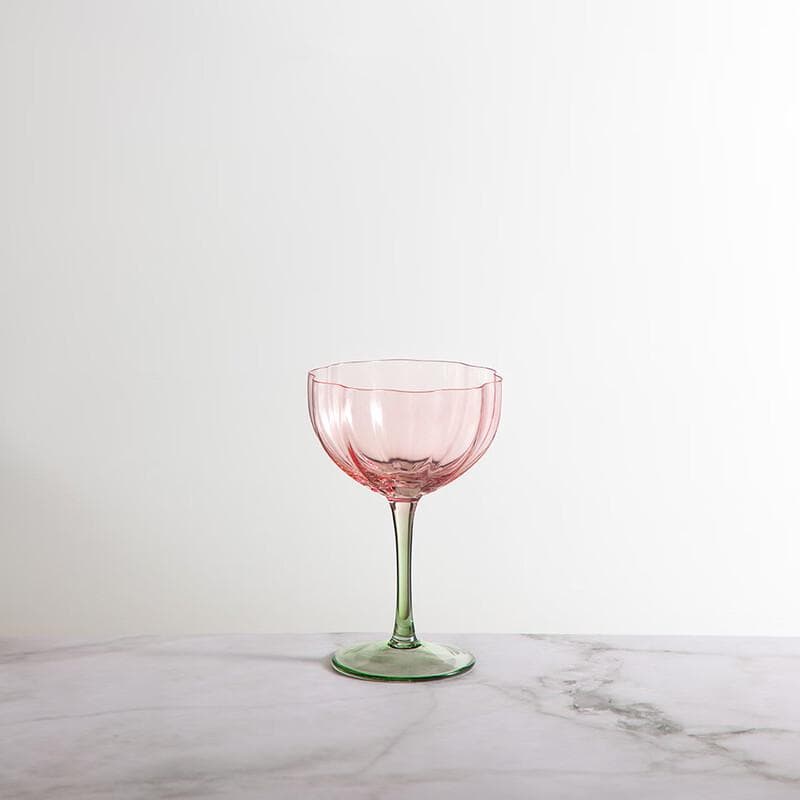 Copas de Tallo de Pétalo Estilo Francés Shangqi - Rosa Verde (Juego de 2)