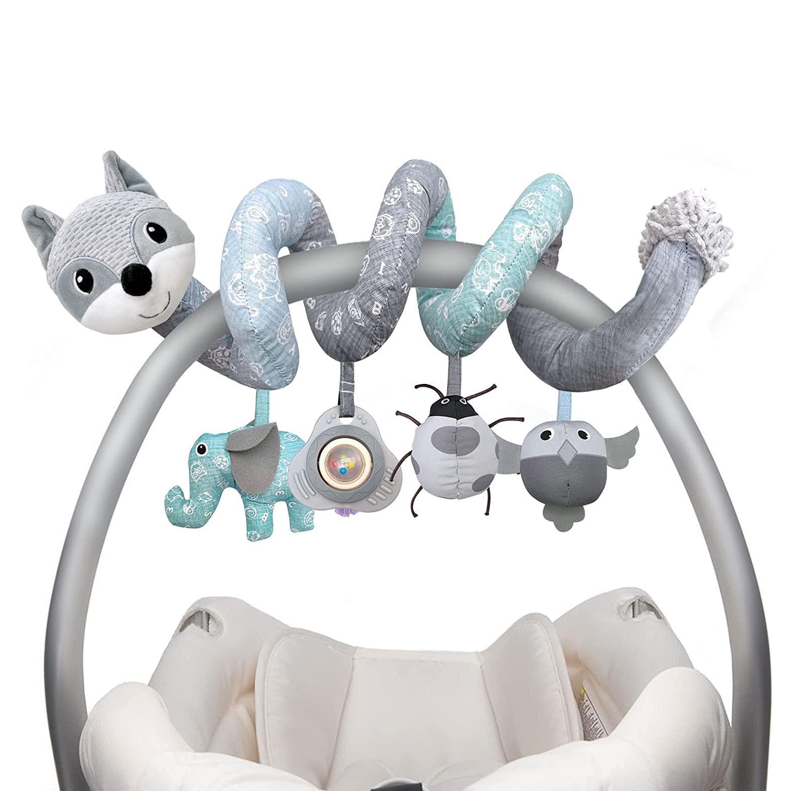 Juguetes para asientos de coche, juguetes para recién nacidos, juguetes para bebés de 0 a 3 meses, juguetes de peluche de actividad en espiral para
