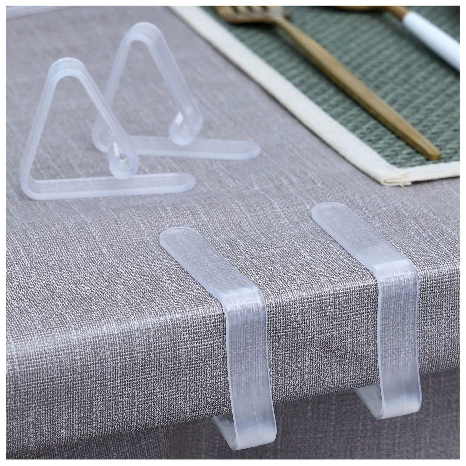 16 Pinzas de Plástico Transparente para Mantel, Pinzas Transparentes para Mantel, Sujetador de Mantel para Reuniones, Fiestas, Eventos en Interiores