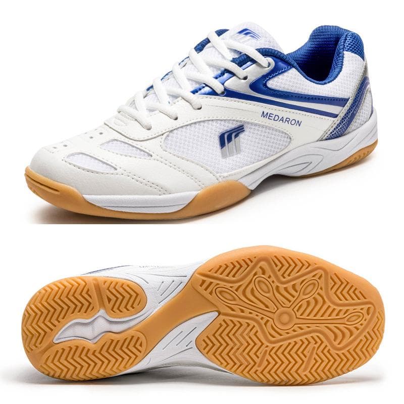 Zapatos de tenis de mesa profesionales para hombre y mujer, zapatillas de bádminton antideslizantes para parejas, peso ligero, azul y rojo, novedad