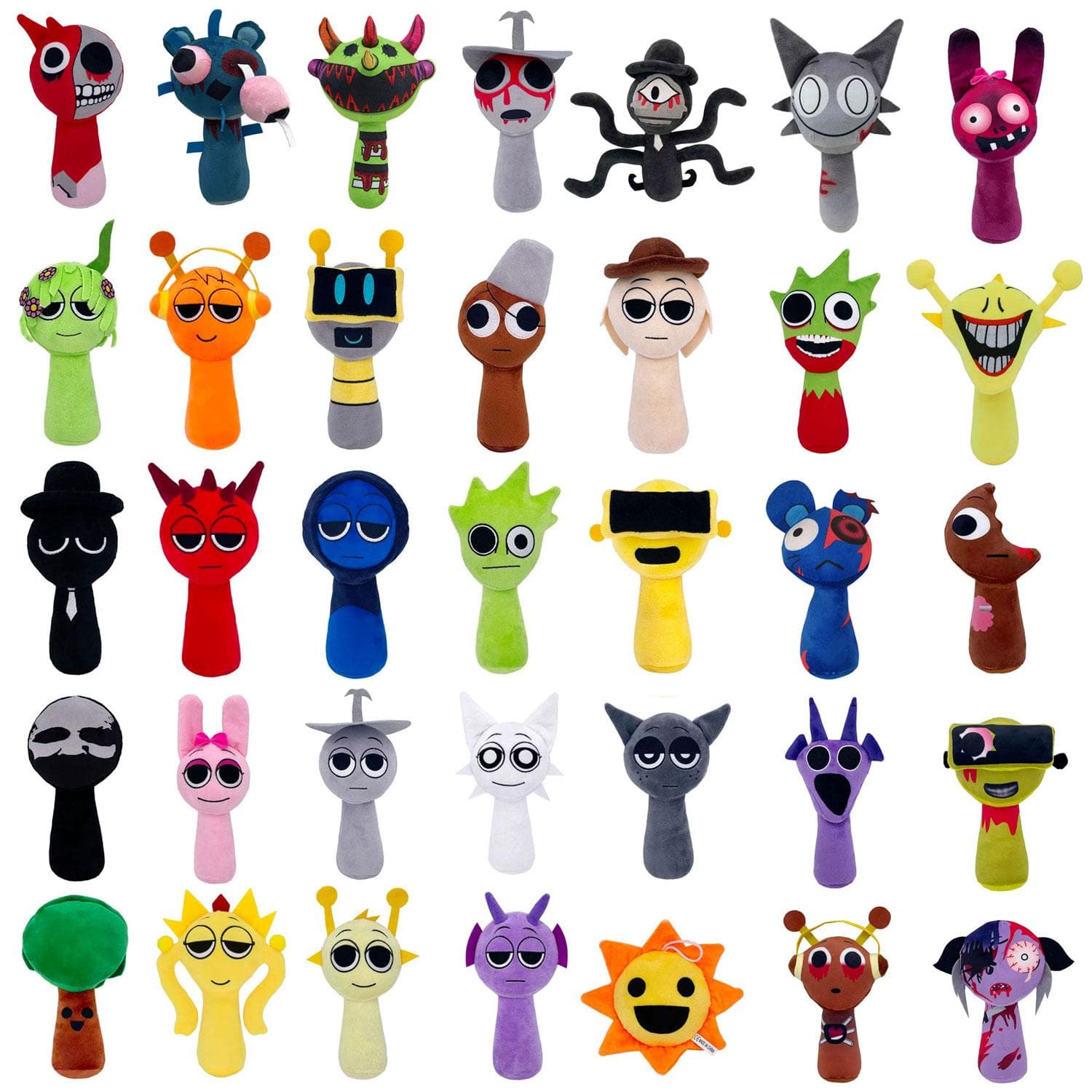Juguetes de Peluche Sprunki Oren Pinki Wenda Sr.Computadora Owakcx Jevin Tunner Sr.Árbol Regalos de Navidad Cumpleaños para Adultos Niños 8