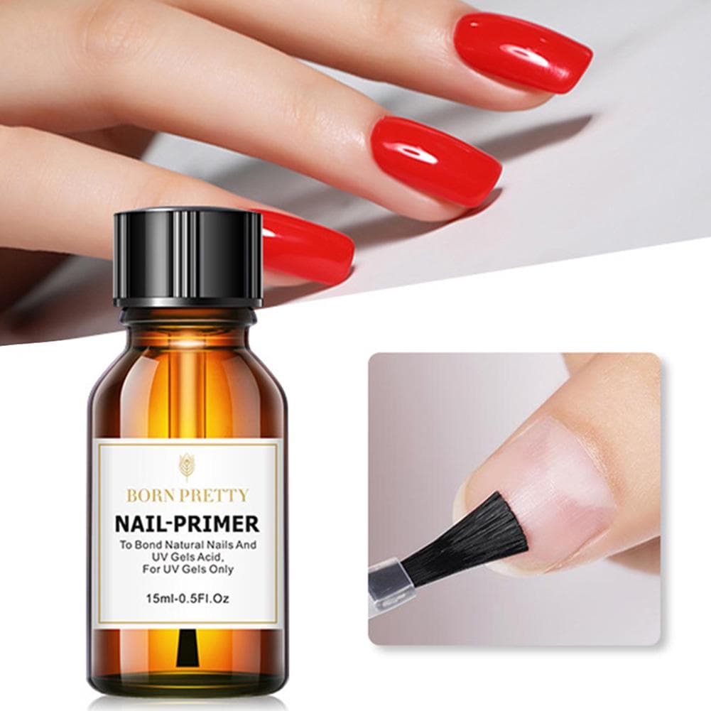 Mujeres BORN PRETTY 15ml Pre-Step Nail Primer Bond Uñas Naturales UV Gel Polaco Adhesivo