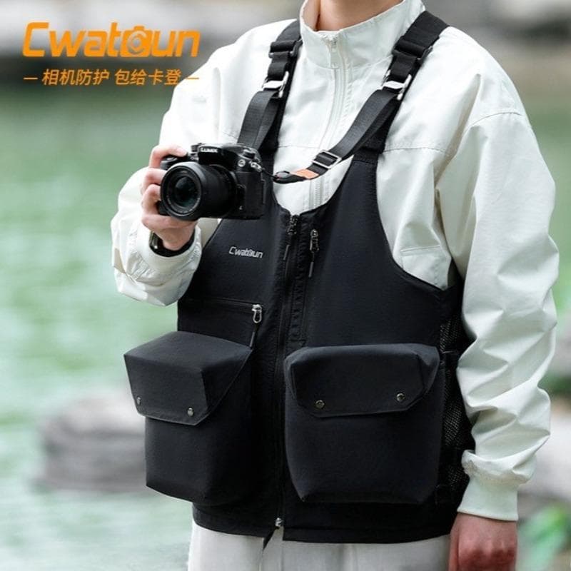 Chaleco Fotográfico Multifuncional Exterior Ligero Y Cómodo Bolsa para Cámara Puede Almacenar Bolso de Hombro Riñonera
