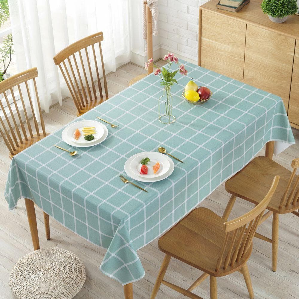 Mantel de PVC Impermeable y a Prueba de Aceite Lavable sin Lavado Pastoral Escritorio de Alta Gama Mantel de Mesa de Comedor Mesa de Centro Mantel Ind