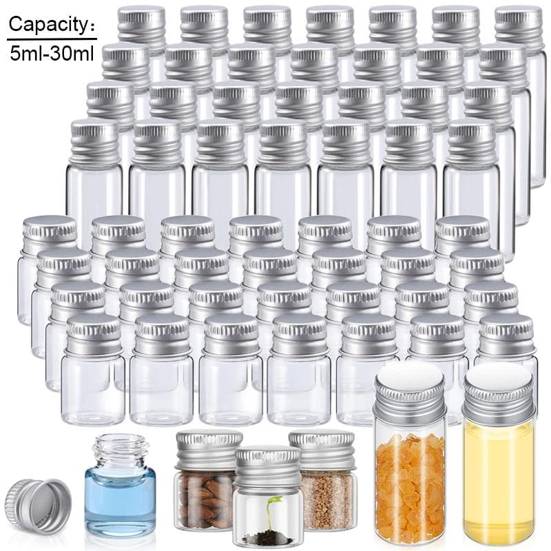 5ml 6ml 7ml 15ml 25ml Botellas de vidrio vacías Frascos de botella de botella vacía con tapa de tornillo