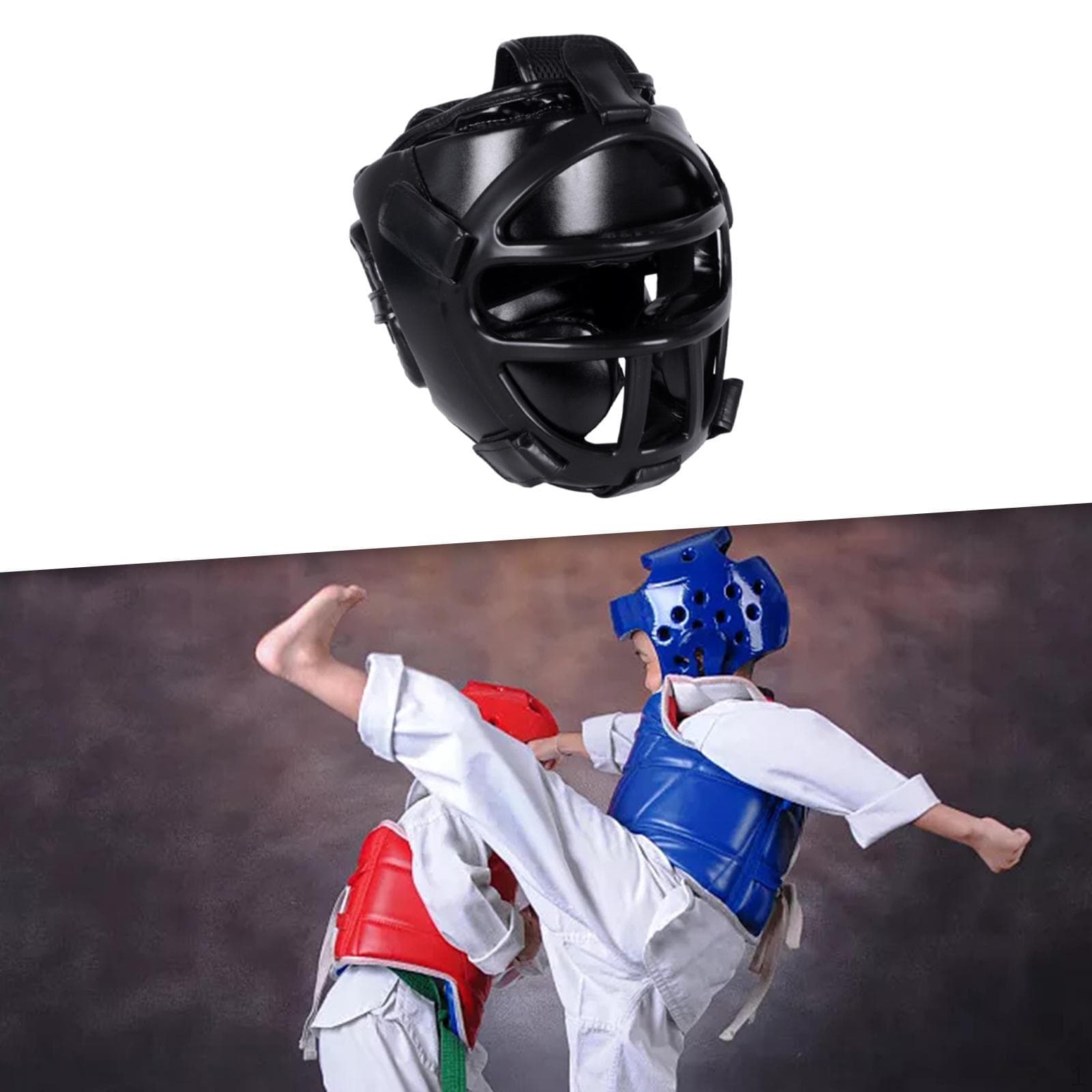 Casco Protector de Cabeza para Boxeo Unisex con Protector Facial, Equipo Profesional para Sparring