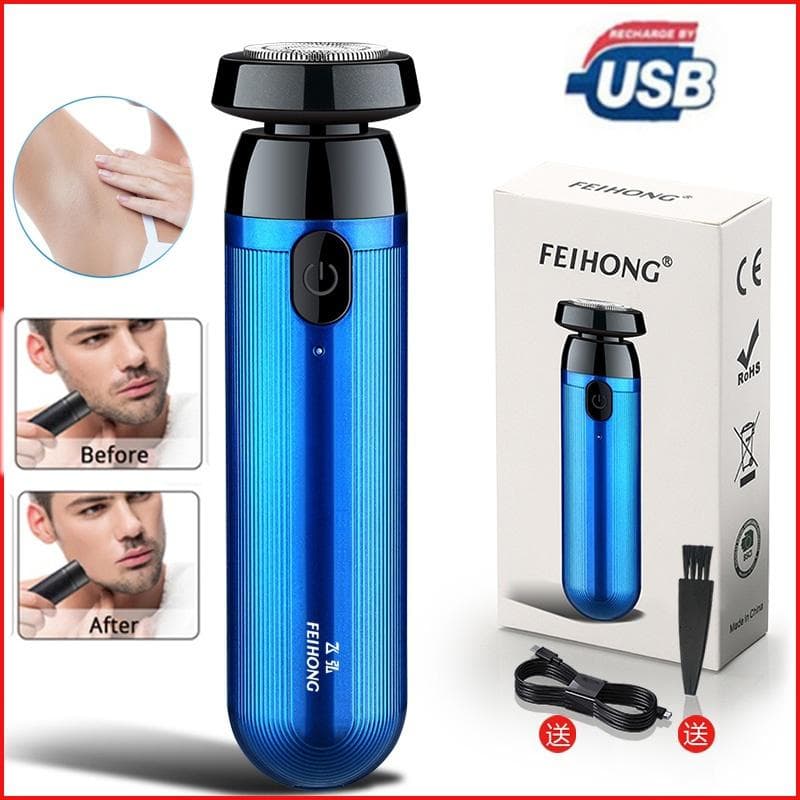 Nueva Mini Afeitadora eléctrica lavable, máquina de afeitar recargable por USB para hombres, afeitadora de barba de doble uso en seco y húmedo,