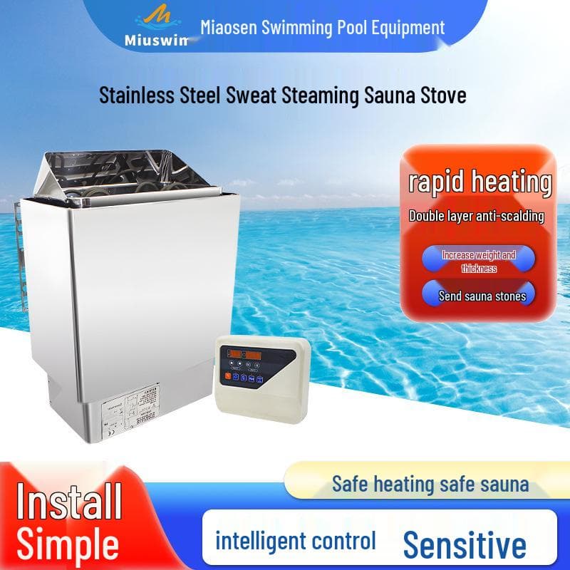 Estufa de Sauna de Acero Inoxidable de Alta Potencia con Control Externo para Uso Comercial y Doméstico