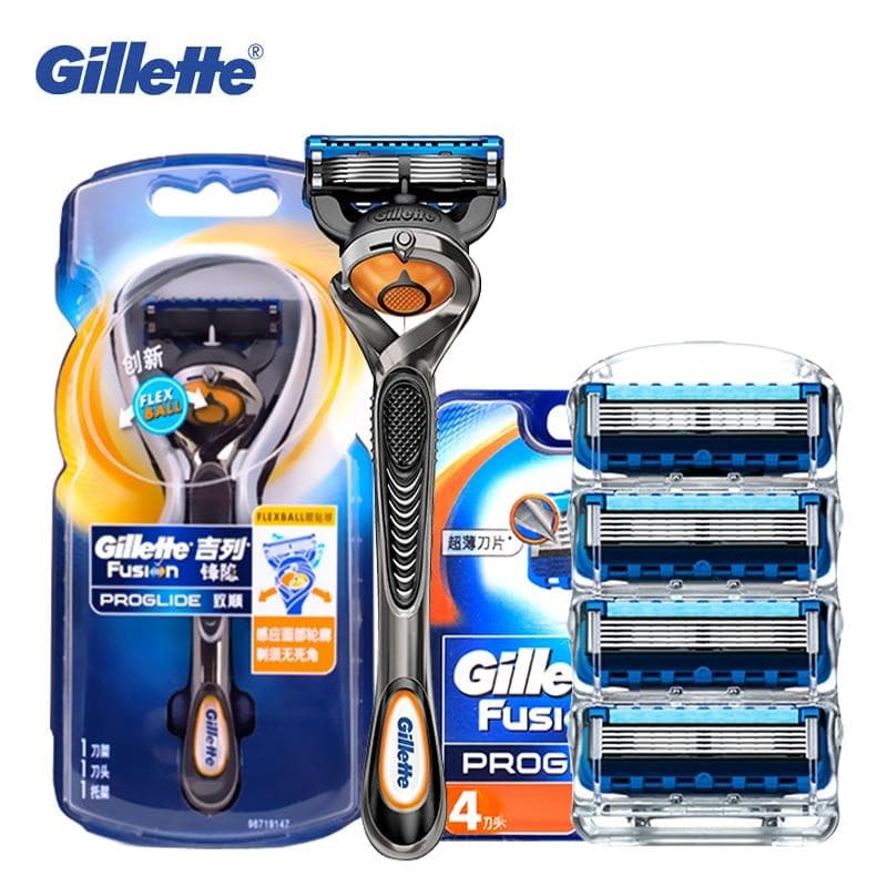 Gillette Fusion Proglide-cuchillas de afeitar manuales para hombres, maquinilla de afeitar de seguridad para Barba, máquina de depilación, 1 Mango,