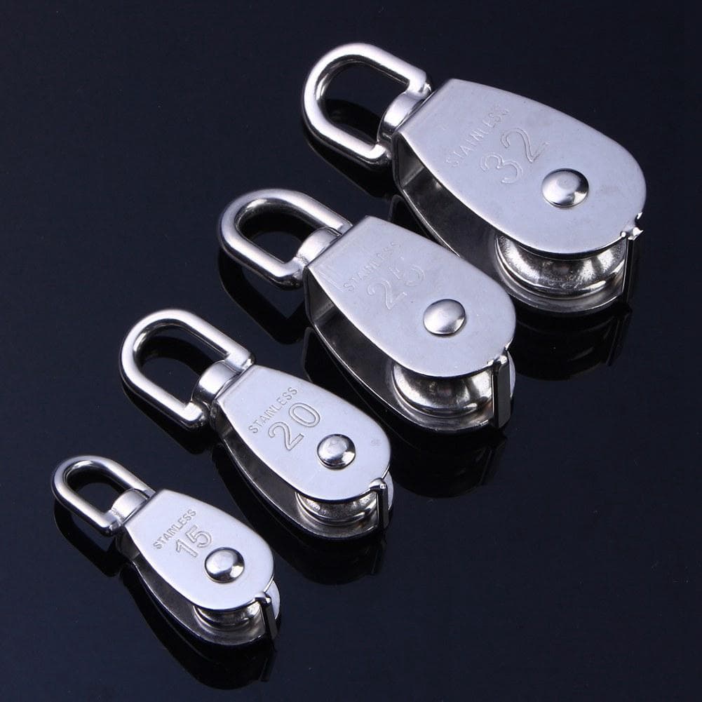 Polea Giratoria de Acero Inoxidable 304 de Rueda Simple para Cuerda de Elevación M32