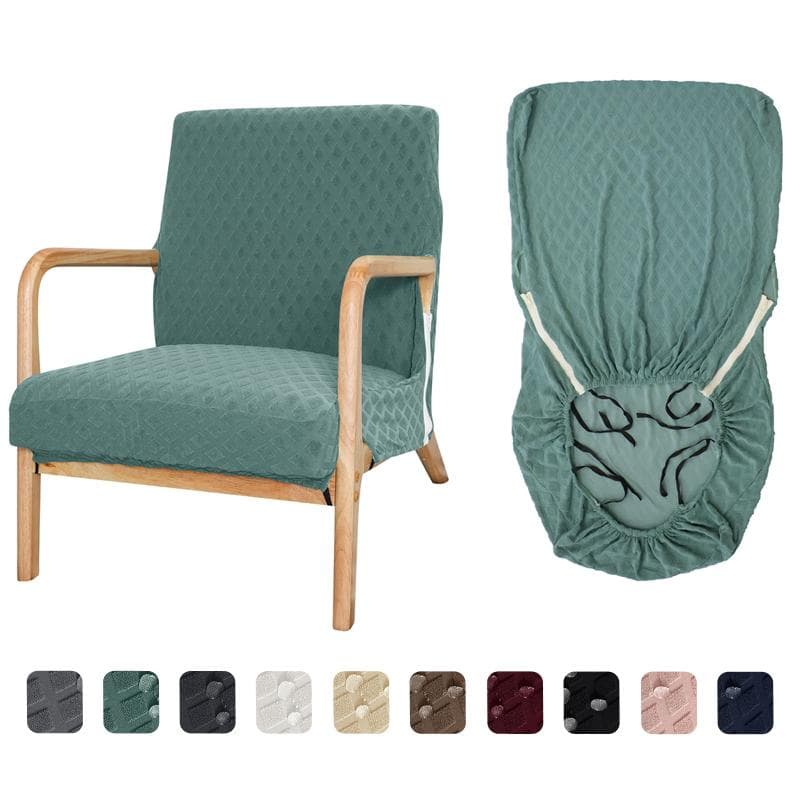 Funda de silla con reposabrazos impermeable de jacquard, funda de silla de madera, funda protectora elástica para silla para mascotas, lavable (Solo