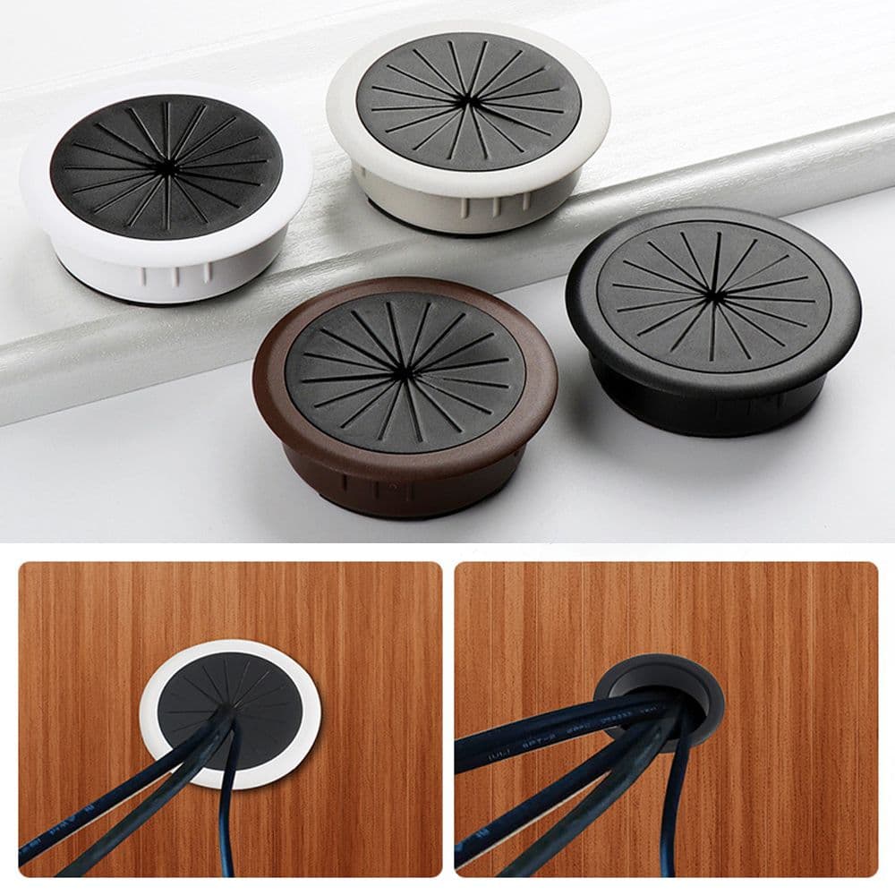 Pasacables para escritorio de 60 mm, tapa para orificio de cable, puerto de salida de línea, caja de paso de cables, organizador de cables para mesa