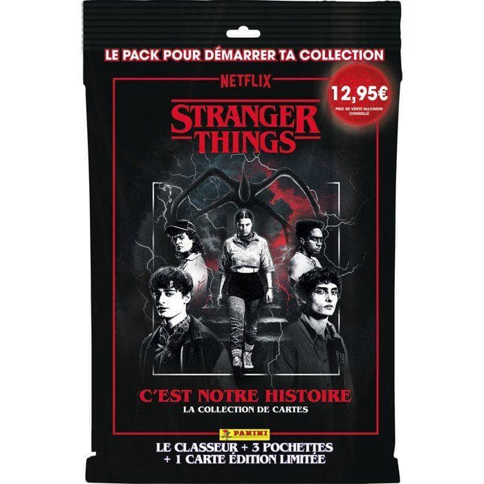 Pack de inicio - PANINI - Stranger Things - Carpeta - 3 fundas - 1 tarjeta de edición limitada black
