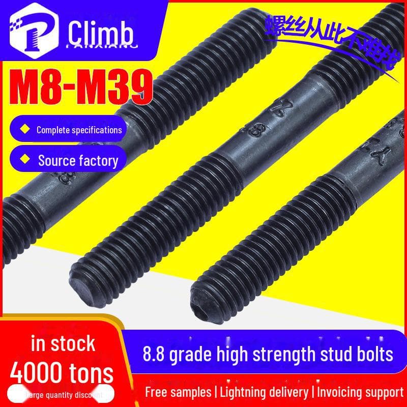 Pernos y tornillos de espárrago de alta resistencia grado 8.8 de igual longitud (M8, M10, M12, M14, M16, M18)